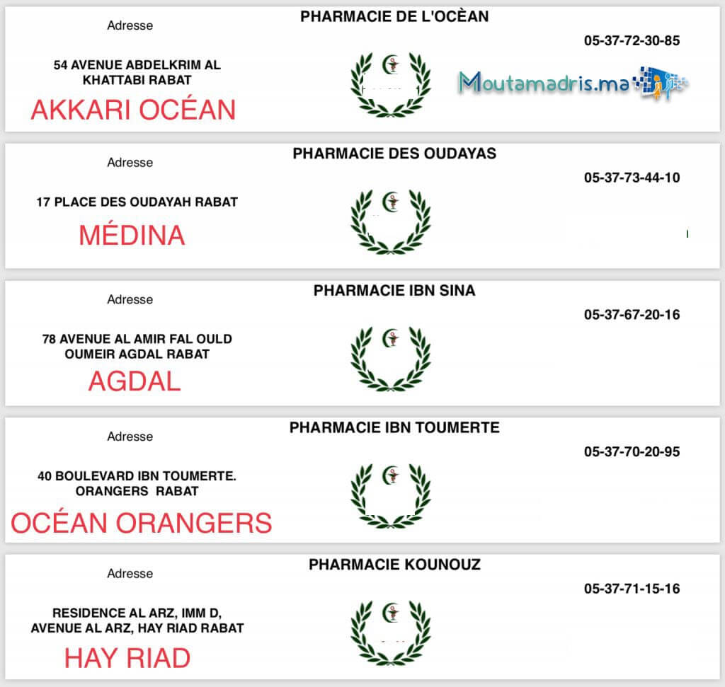 Pharmacie de garde Rabat